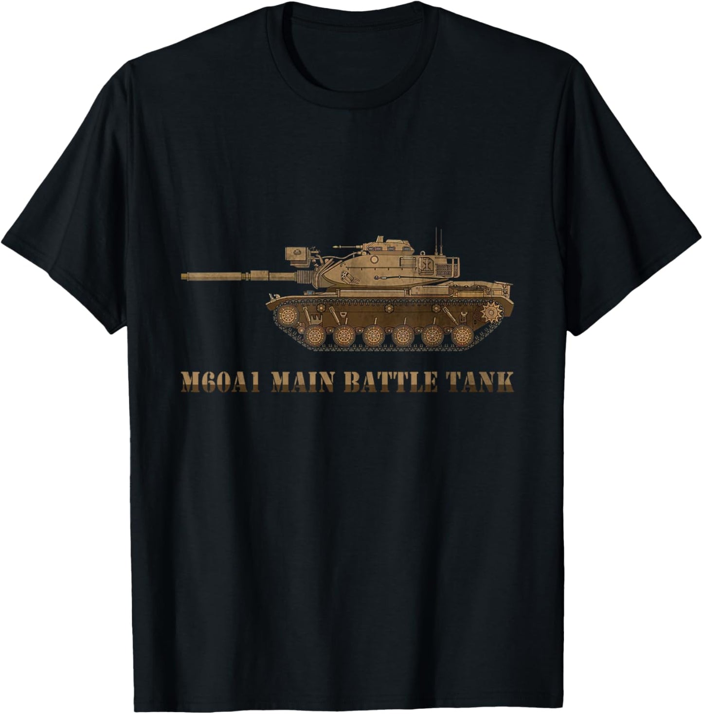 M60 A1 Patton Tank American Tanks Diagram Veteran Day T-Shirt - T-Shirt | Black