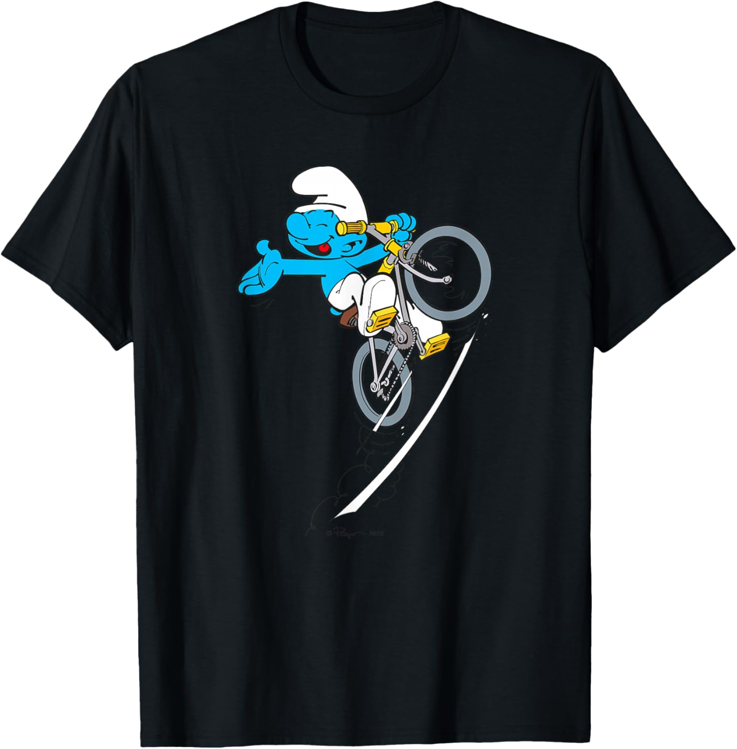 The Smurfs Mountain Biker Smurf T-Shirt - T-Shirt | Black