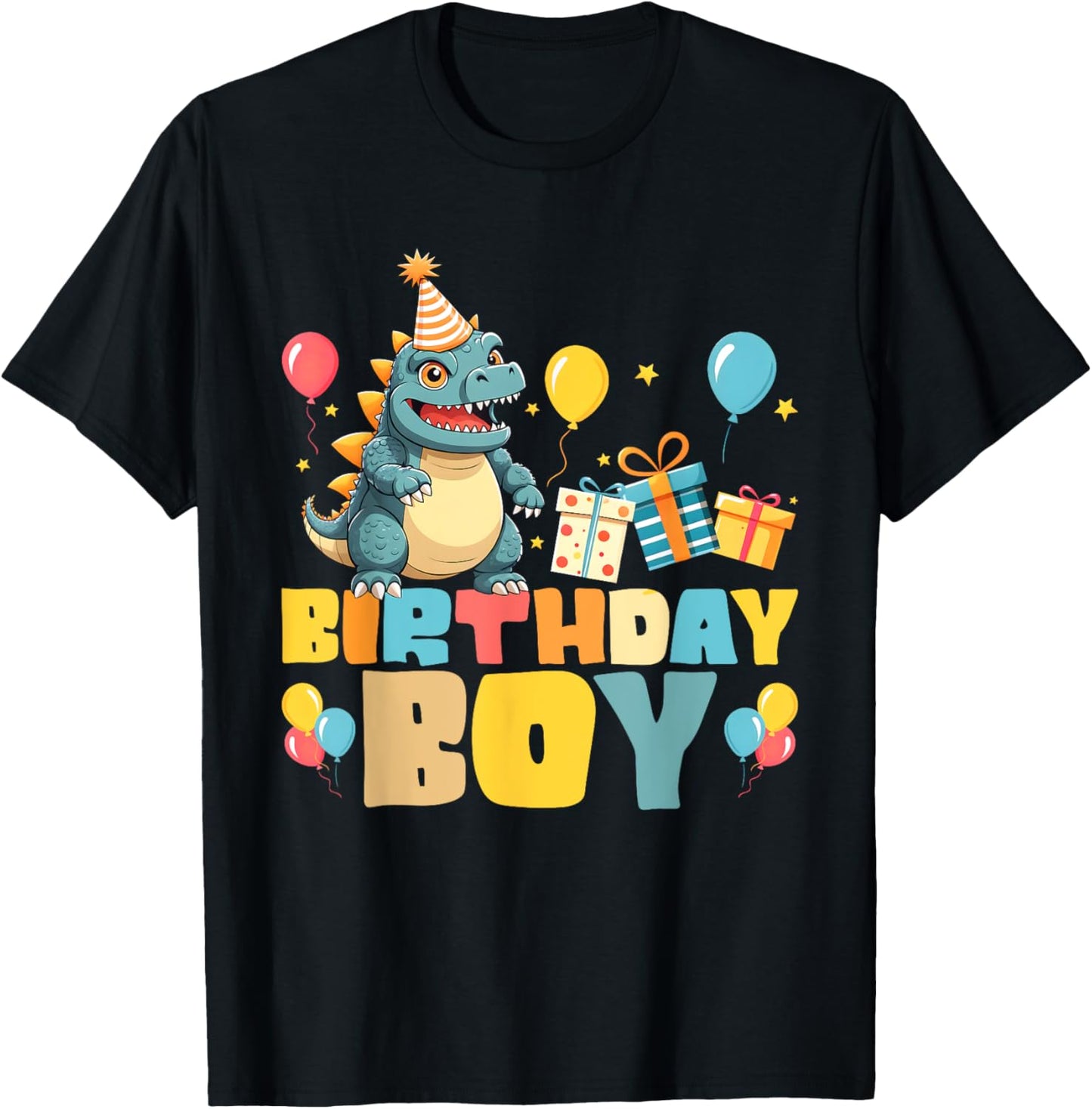 Birthday Boy Japanese Monster Kaiju Bday Party Kids Boys T-Shirt - T-Shirt | Black