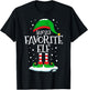 Santa's Favorite Elf Christmas Family Matching Xmas Funny T-Shirt - T-Shirt | Black