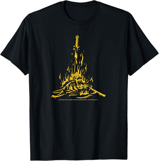 Dark Souls Bonfire Icon Fantasy Action RPG Video Game T-Shirt - T-Shirt | Black