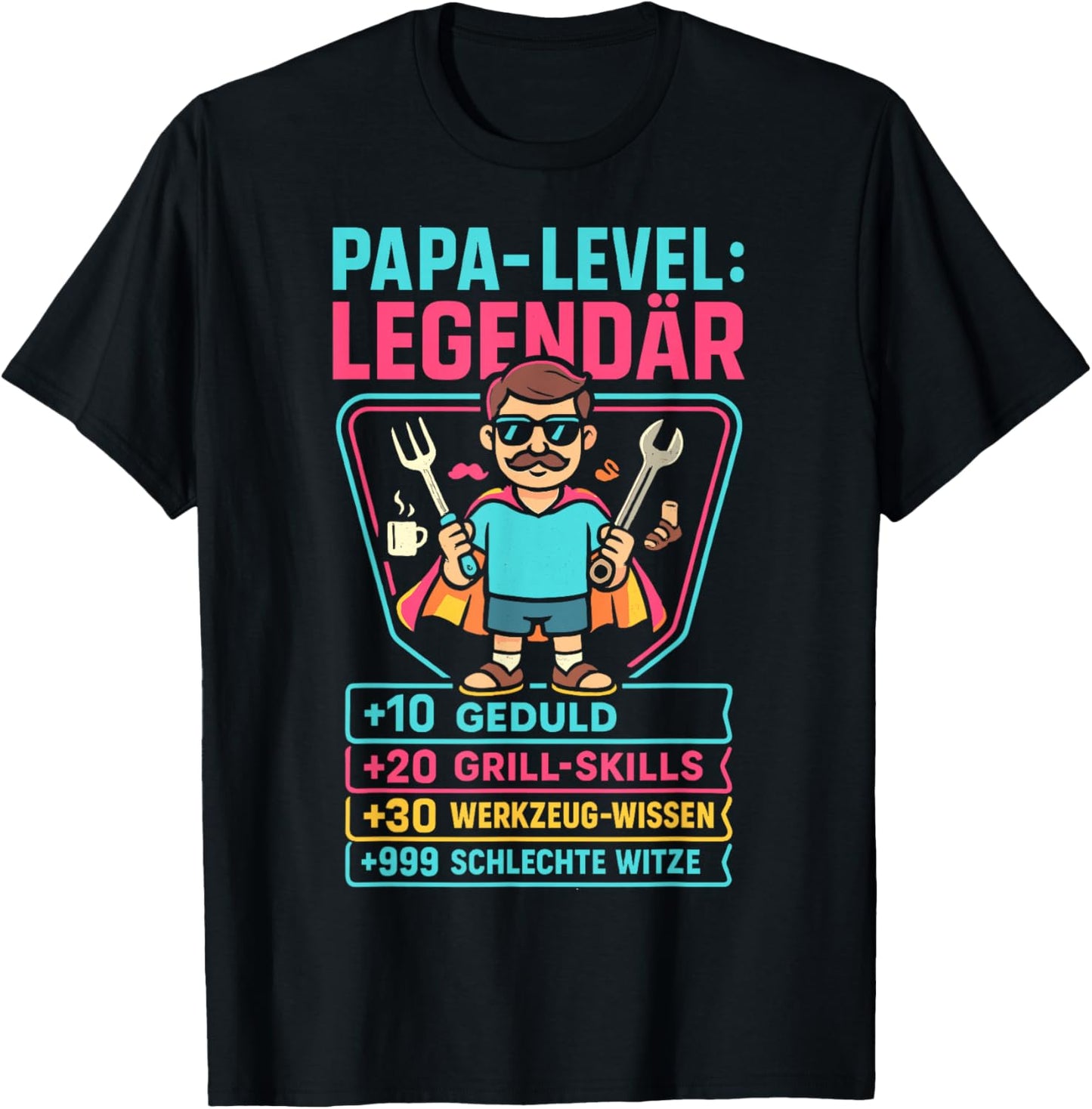 Papa Geschenk Papa Vatertag Shirt Herren Lustig Papa T-Shirt - T-Shirt | Black