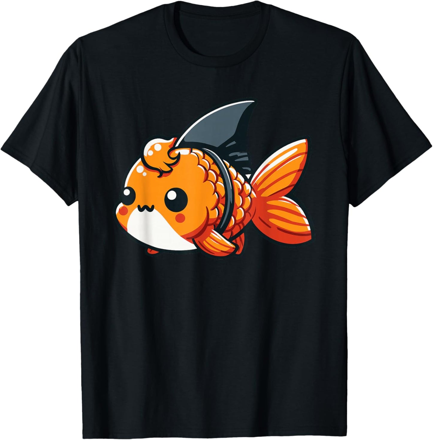 Goldfish With Shark Fin Funny Goldfish Lover T-Shirt - T-Shirt | Black