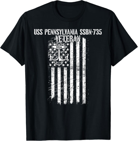 USS Pennsylvania SSBN-735 Missile Submarine Veteran T-Shirt - T-Shirt | Black