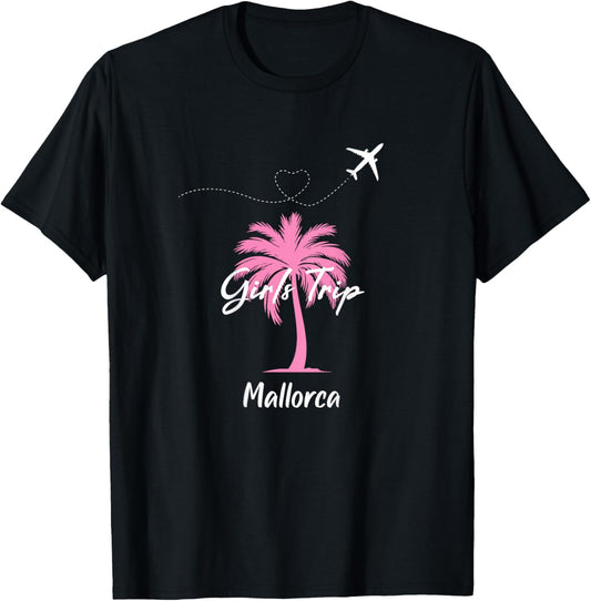 Mallorca Girls Trip Party Urlaub Outfit Palme Mallorca T-Shirt - T-Shirt | Black