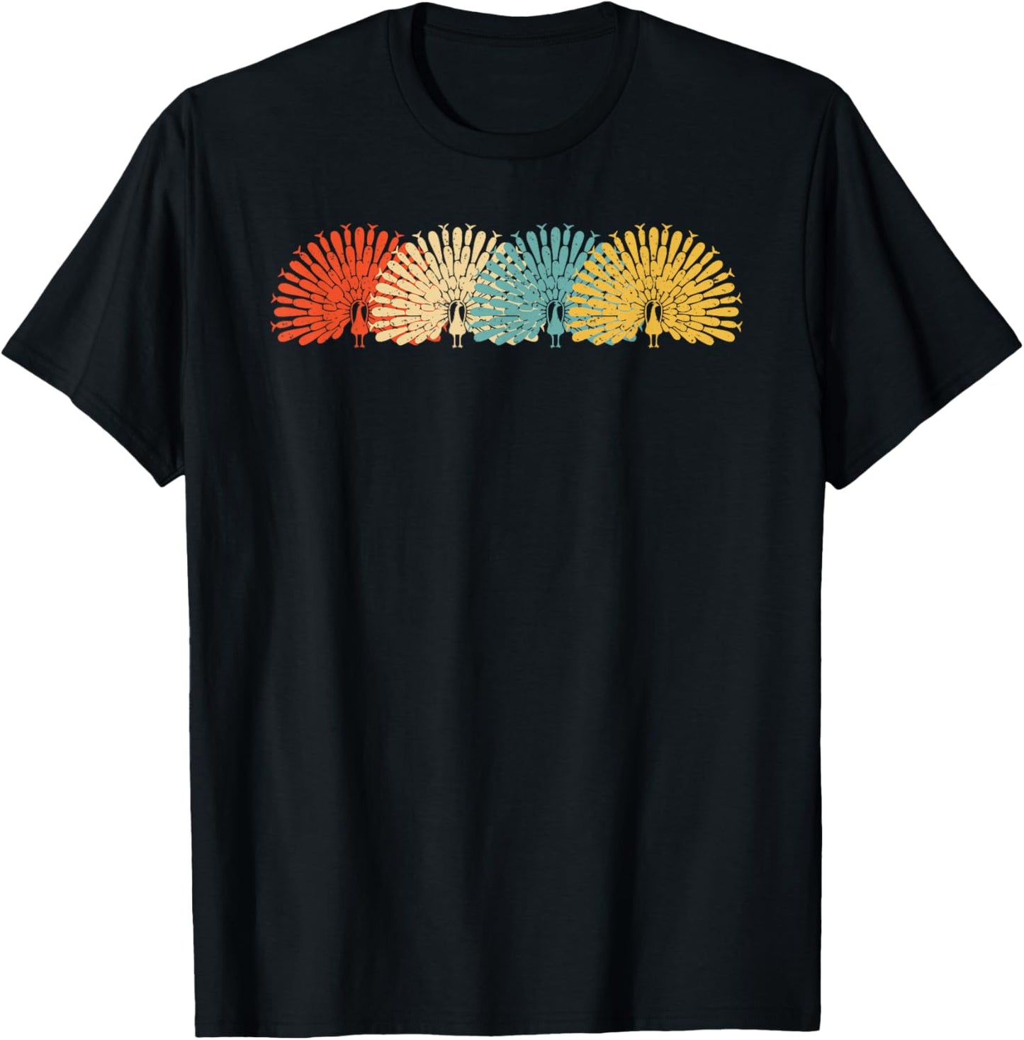Funny Peacock Art Women Adult Feather Peacock Lover T-Shirt - T-Shirt | Black
