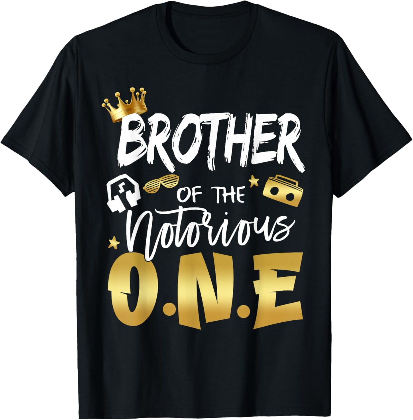Brother Of The Notorious One Old School 1st Hip Hop Birthday T-Shirt - T-Shirt | Black