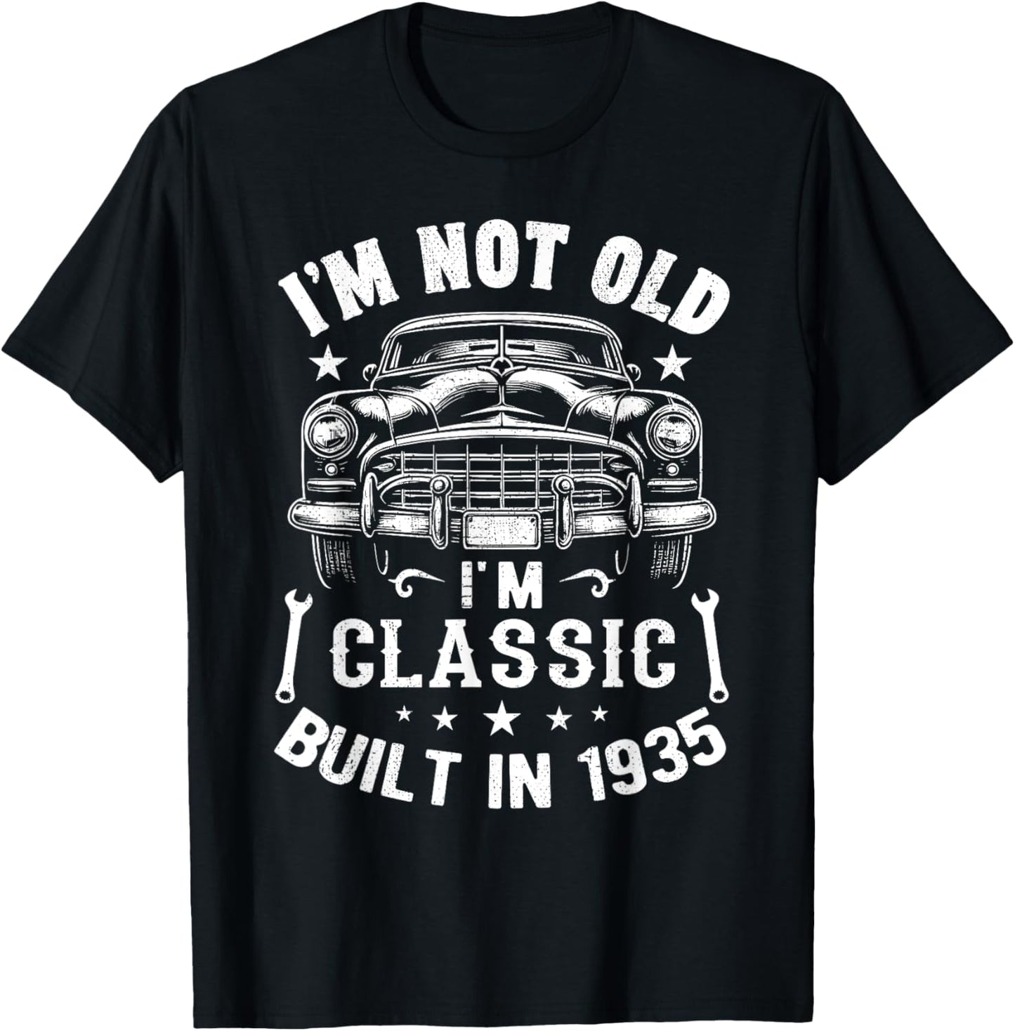 I'm Not Old I'm A Classic Born 1935 Car Graphic Birthday T-Shirt - T-Shirt | Black