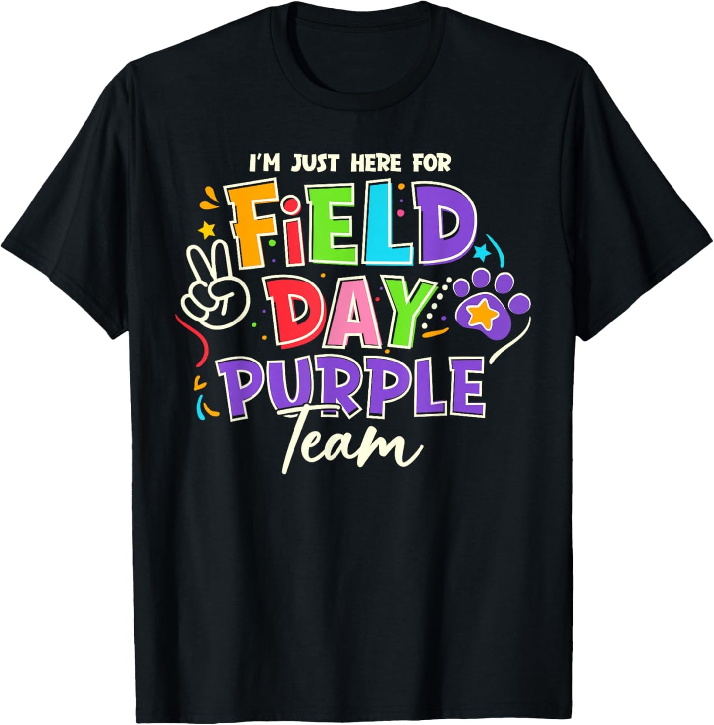 Field Day Trip Purple Team Color Game Competition Boys Girls T-Shirt - T-Shirt | Black