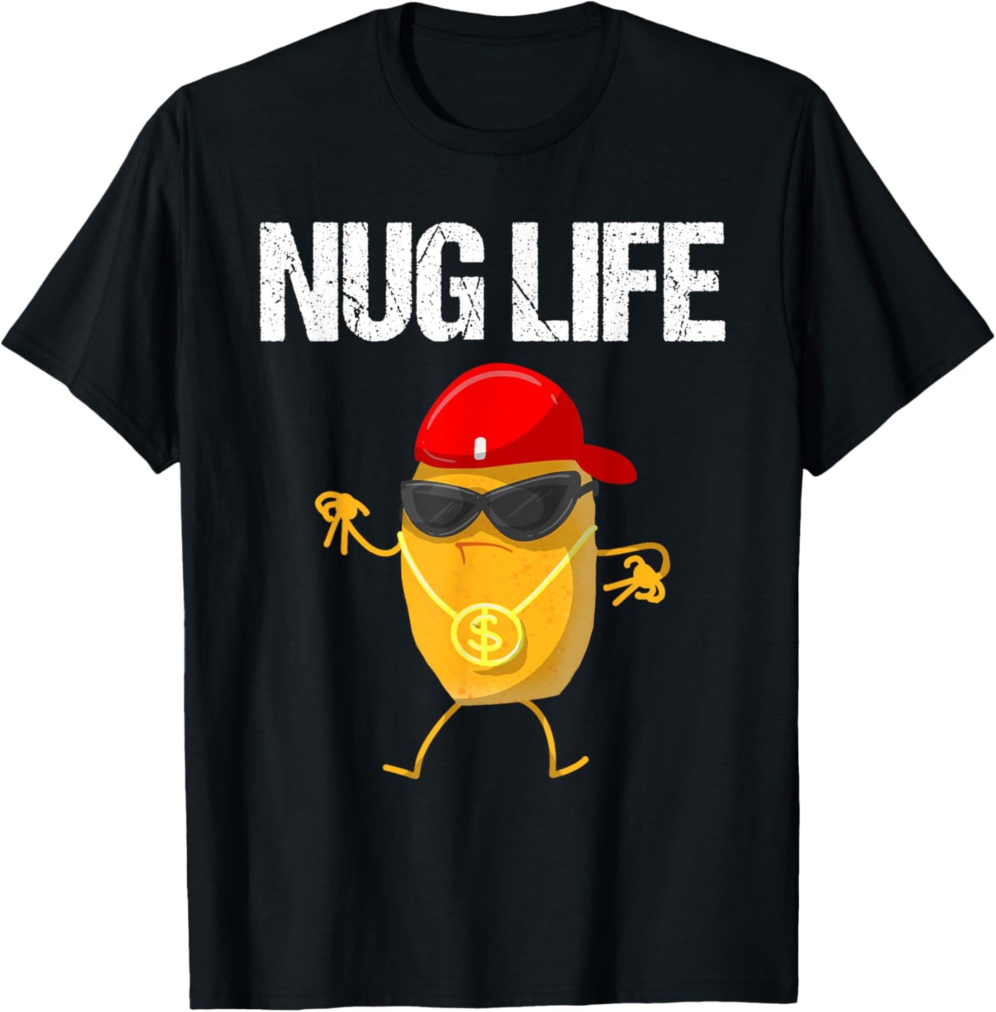 Cool Chicken Nugget Art For Boys Kids Chicken Nugget Lover T-Shirt - T-Shirt | Black