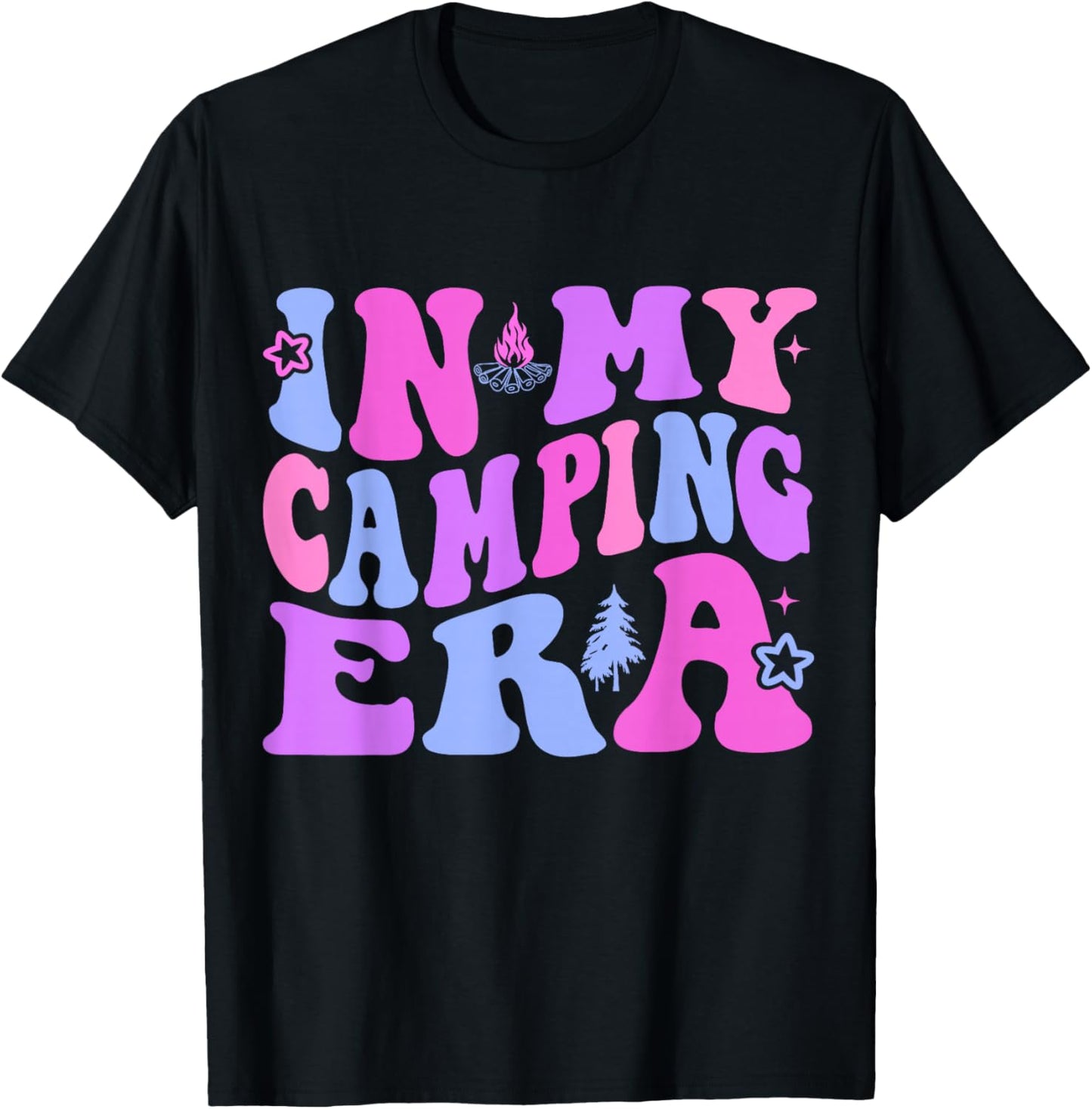 Groovy In My Camping Era - Funny Summer Camping Lovers T-Shirt - T-Shirt | Black