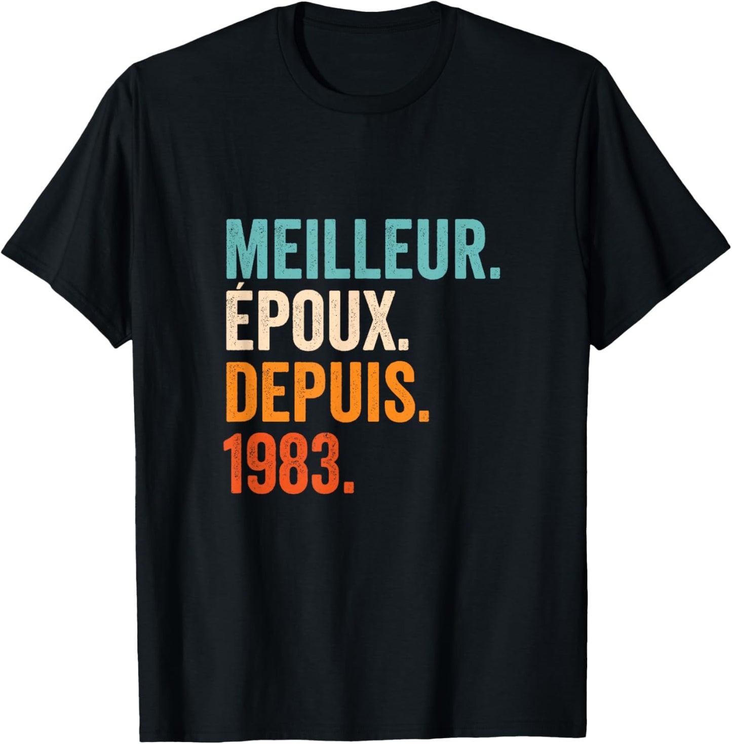 Meilleur Époux Depuis 1983 | 43 Anniversaire Mariage 43 Ans T-Shirt - T-Shirt | Black