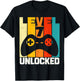 Funny 7th Birthday Level 7 Unlocked Seven Years Old Vintage T-Shirt - T-Shirt | Black