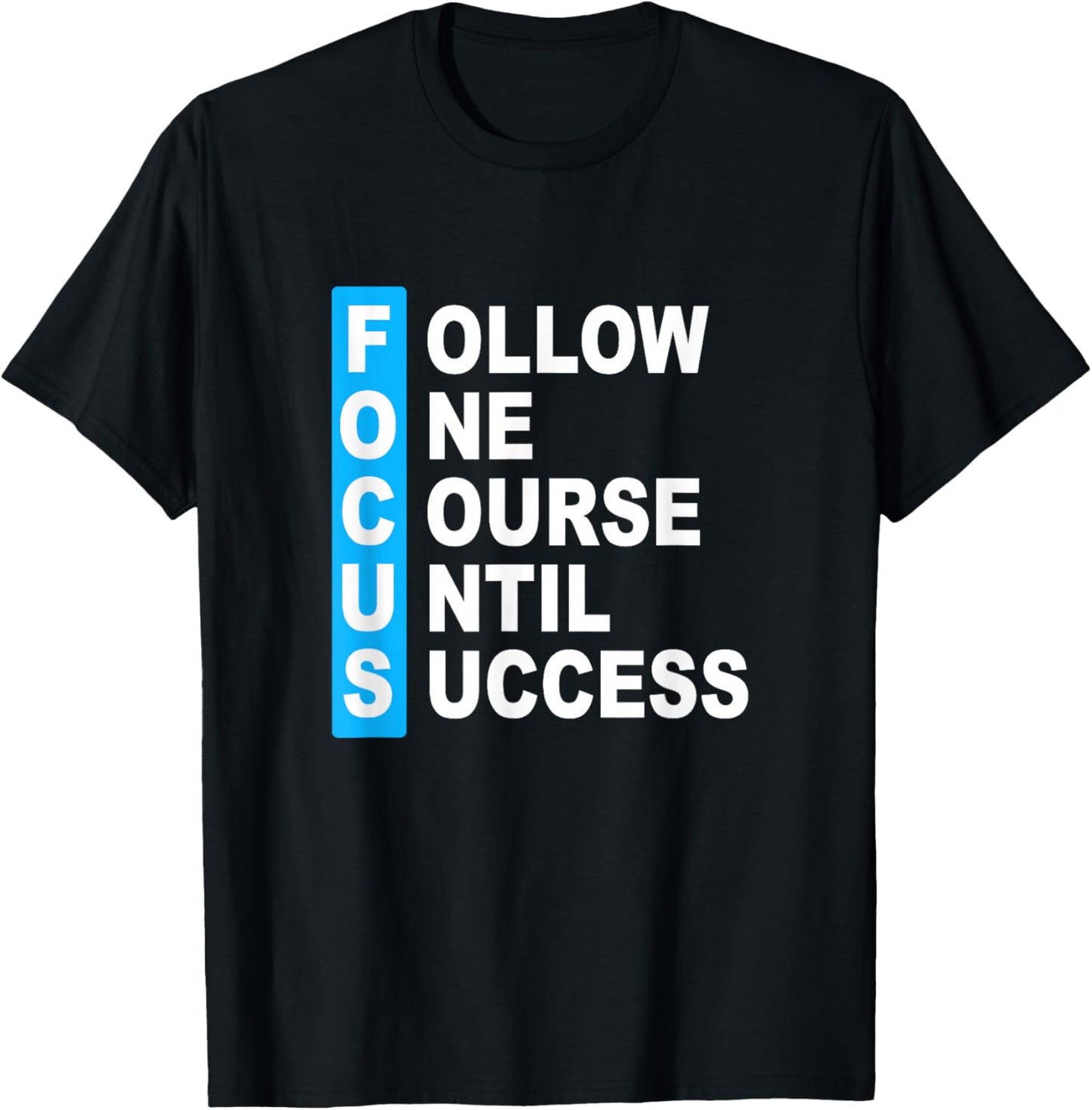 Blue Color Follow The Course Blue Graphic T-Shirt - T-Shirt | Black