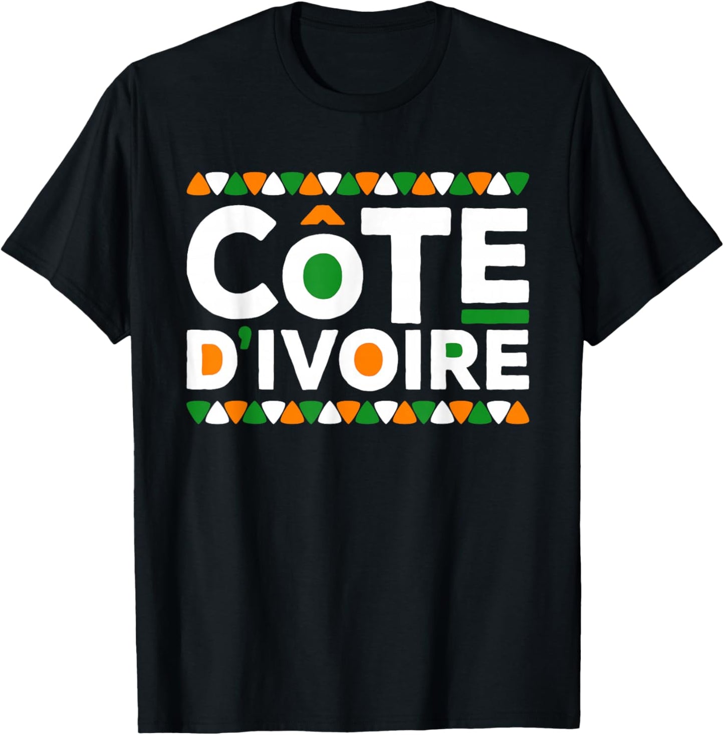Ivory Coast Flag , Black, S T-Shirt - T-Shirt | Black