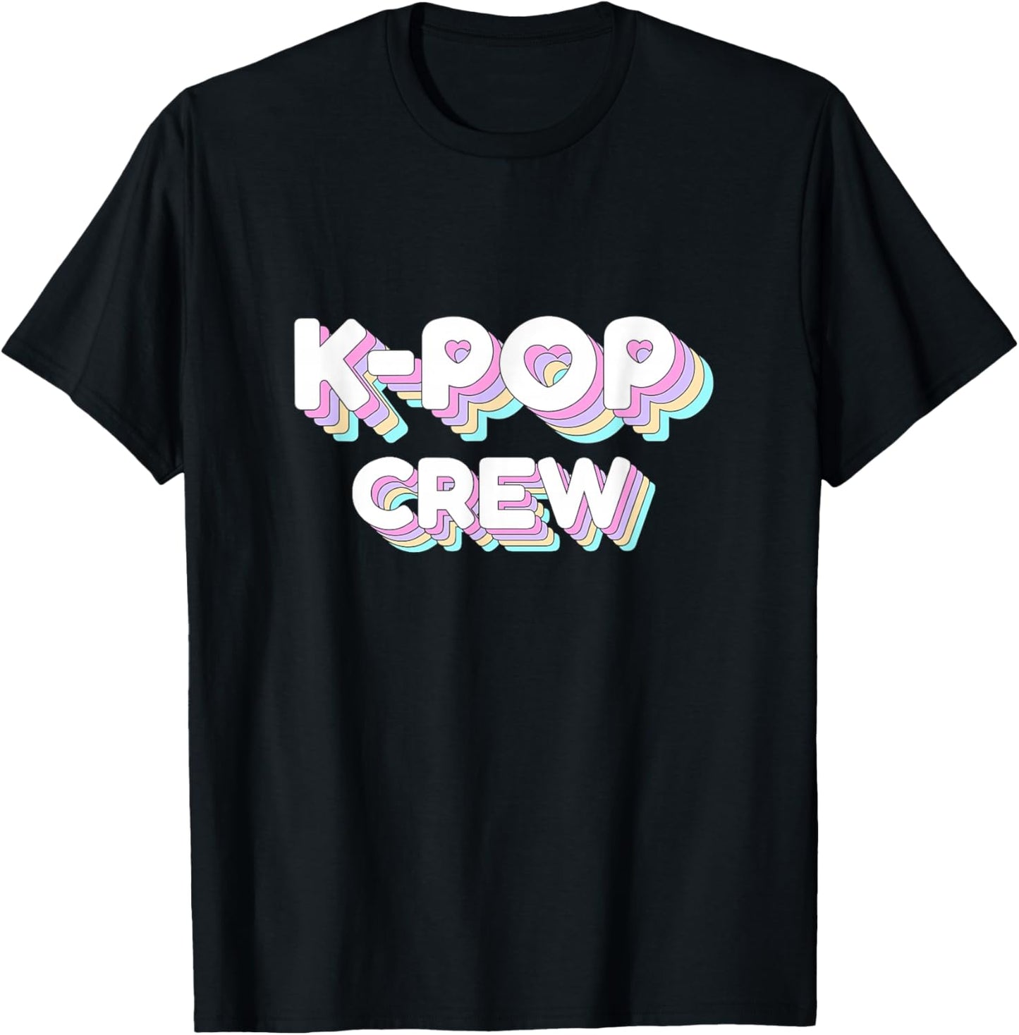 K-Pop Crew Fangirls Fanboys Korean Pop Aesthetic Retro T-Shirt - T-Shirt | Black