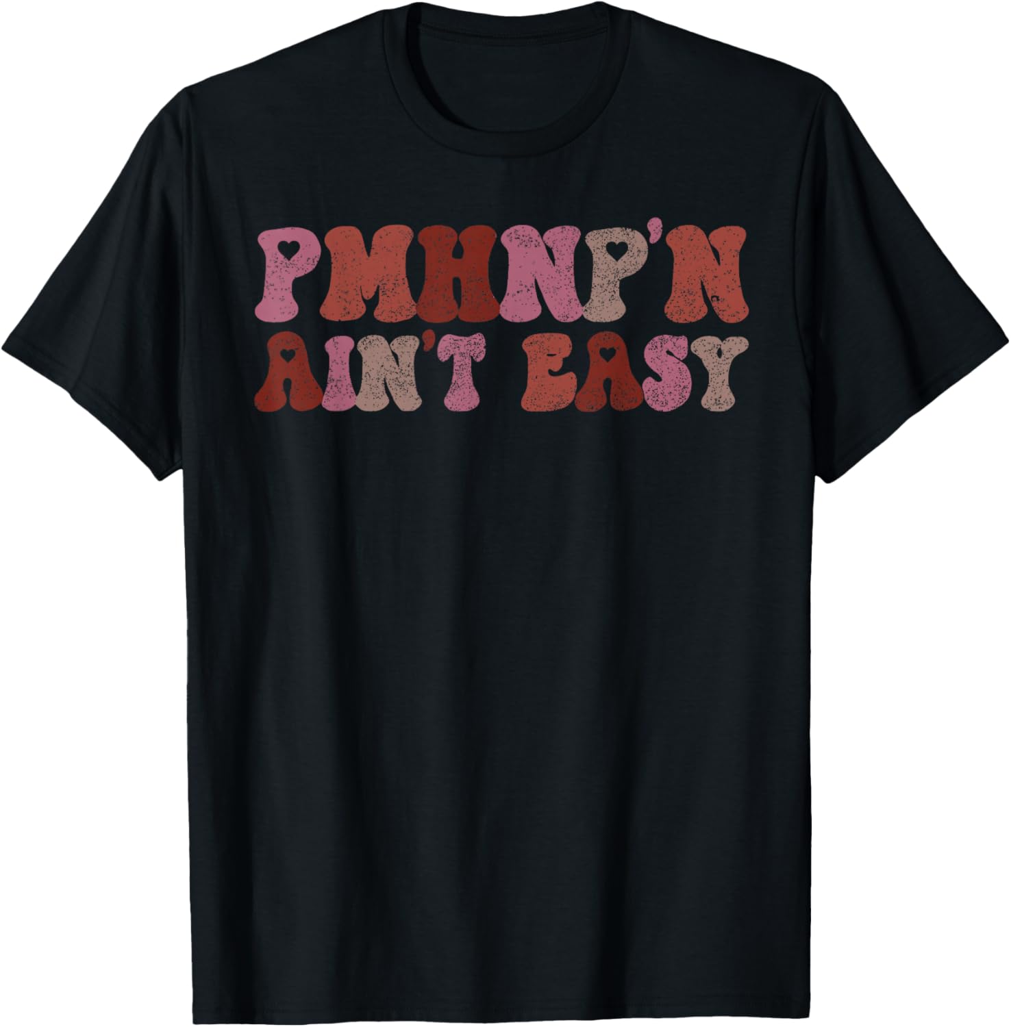 03 PMHNP Nurse Gift Psychiatric Mental Health Nurse - Women's Adults Black Small Modern Classic Polyester 100% Short Sleeve Collarless Pull On Barrel Cuff Non-Stretchable T-Shirt - T-Shirt | Black