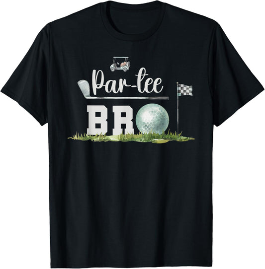 Par- Bro Of The Birthday Golfer Golf Matching Family T-Shirt - T-Shirt | Black
