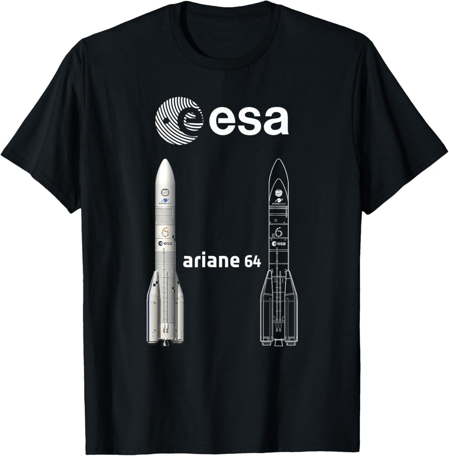 ESA Ariane 64 Booster Rocket T-Shirt - T-Shirt | Black