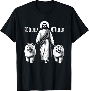 Jesus Chow Chow Dogs - Funny Christian Religious Dog Lover T-Shirt - T-Shirt | Black