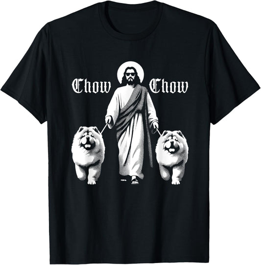 Jesus Chow Chow Dogs - Funny Christian Religious Dog Lover T-Shirt - T-Shirt | Black