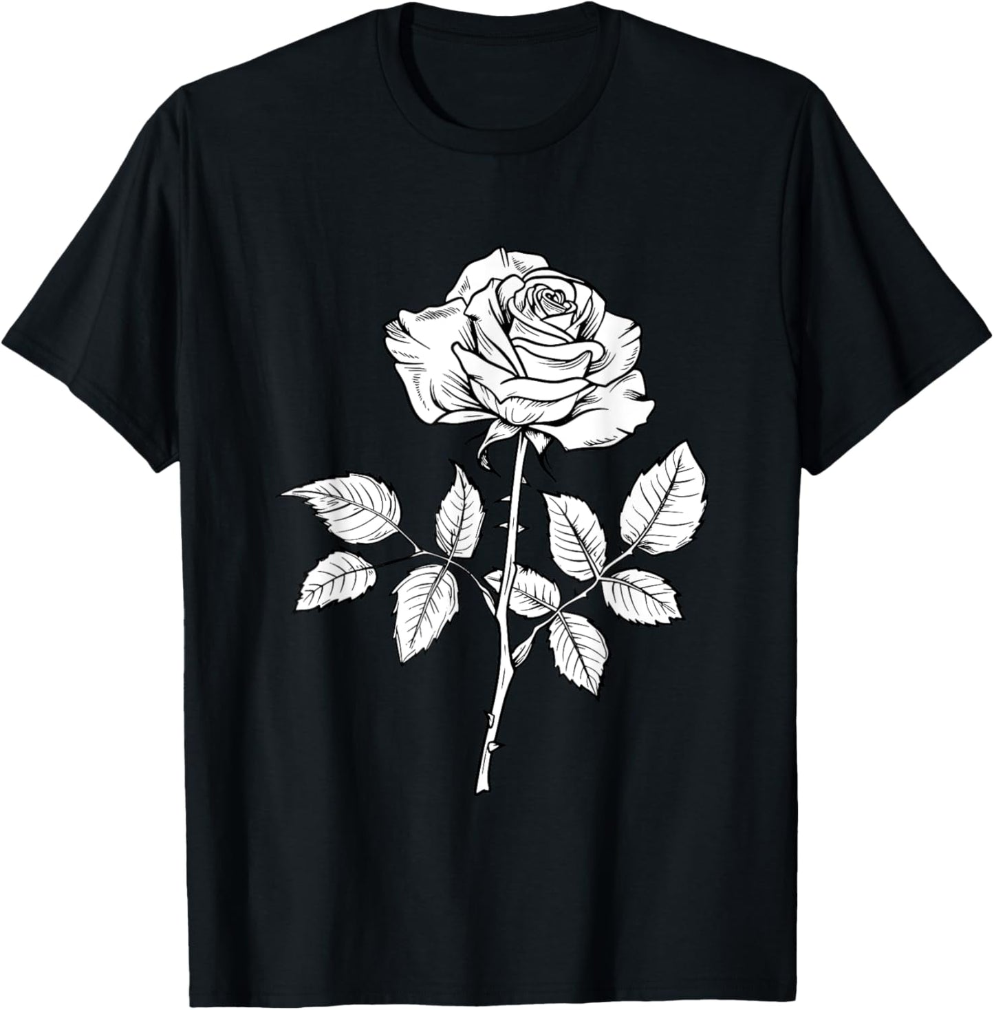 White Rose Graphic T-Shirt - T-Shirt | Black