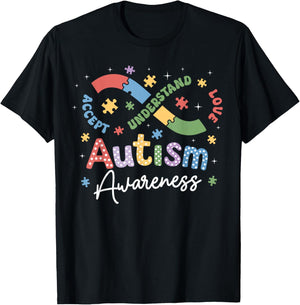Autism Awareness Infinity Symbol Accept Understand Love T-Shirt - T-Shirt | Black