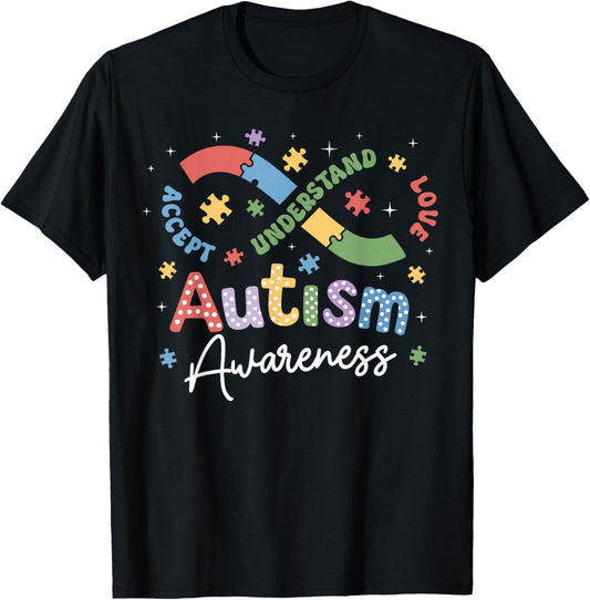 Autism Awareness Infinity Symbol Accept Understand Love T-Shirt - T-Shirt | Black