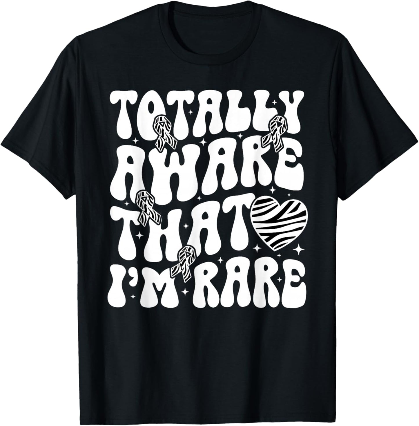 Aware That I'm Rare Disease Warrior Rare Disease Awareness T-Shirt - T-Shirt | Black