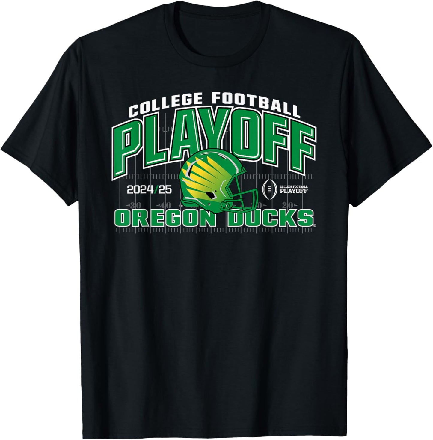 Elite Authentics Oregon Ducks -Adult College Football Playoff CFP 2024-2025 - Black, Short Sleeve, , Straight Fit, Adult Size 6/7 T-Shirt - T-Shirt | Black