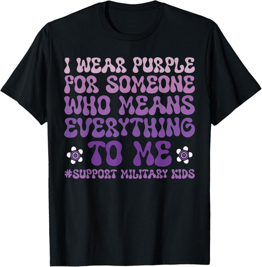 Purple Up Military Kids Month Of Military Child Army T-Shirt - T-Shirt | Black