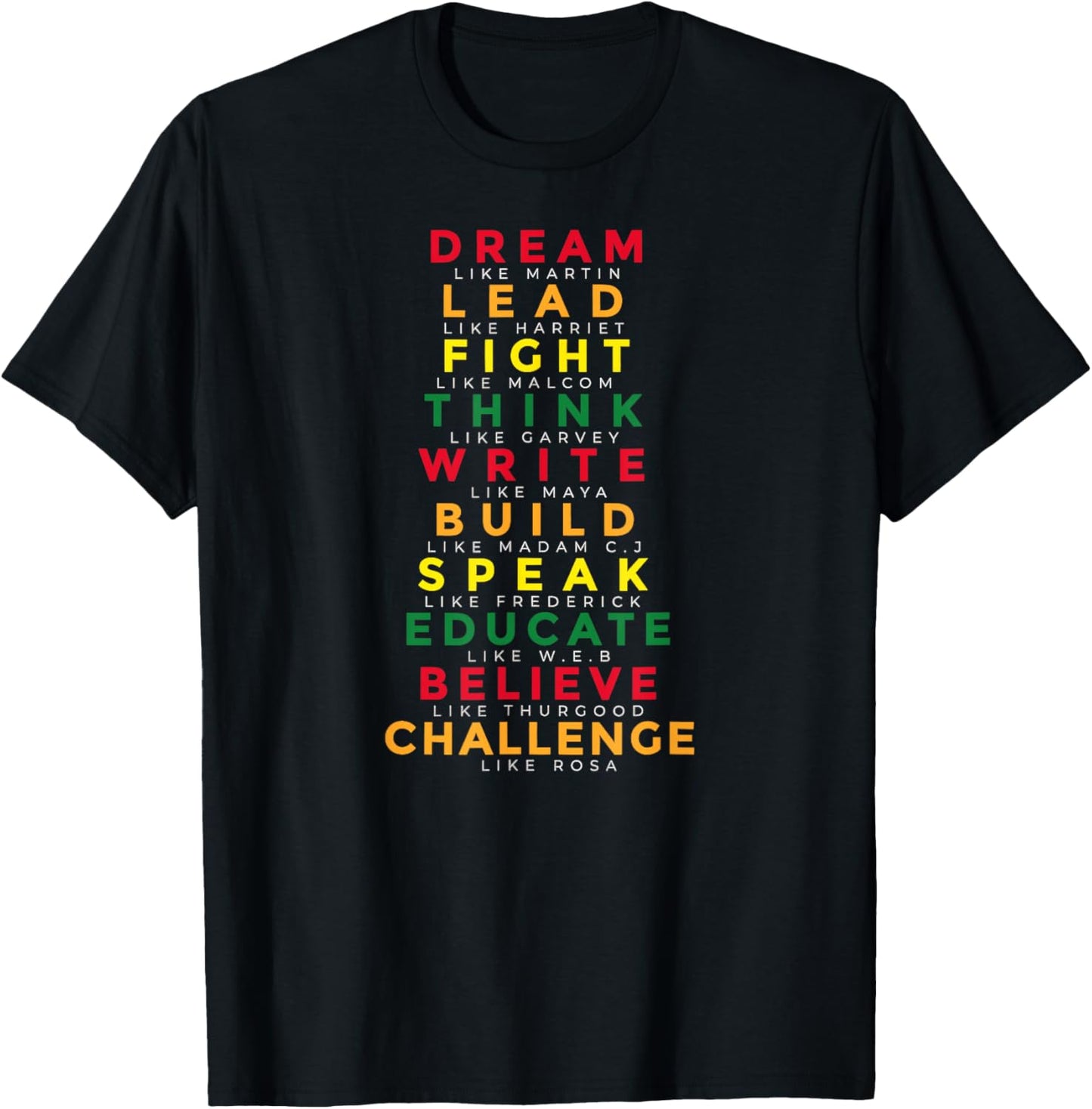 Black History Month Dream Like Martin Lead Like Harriet T-Shirt - T-Shirt | Black