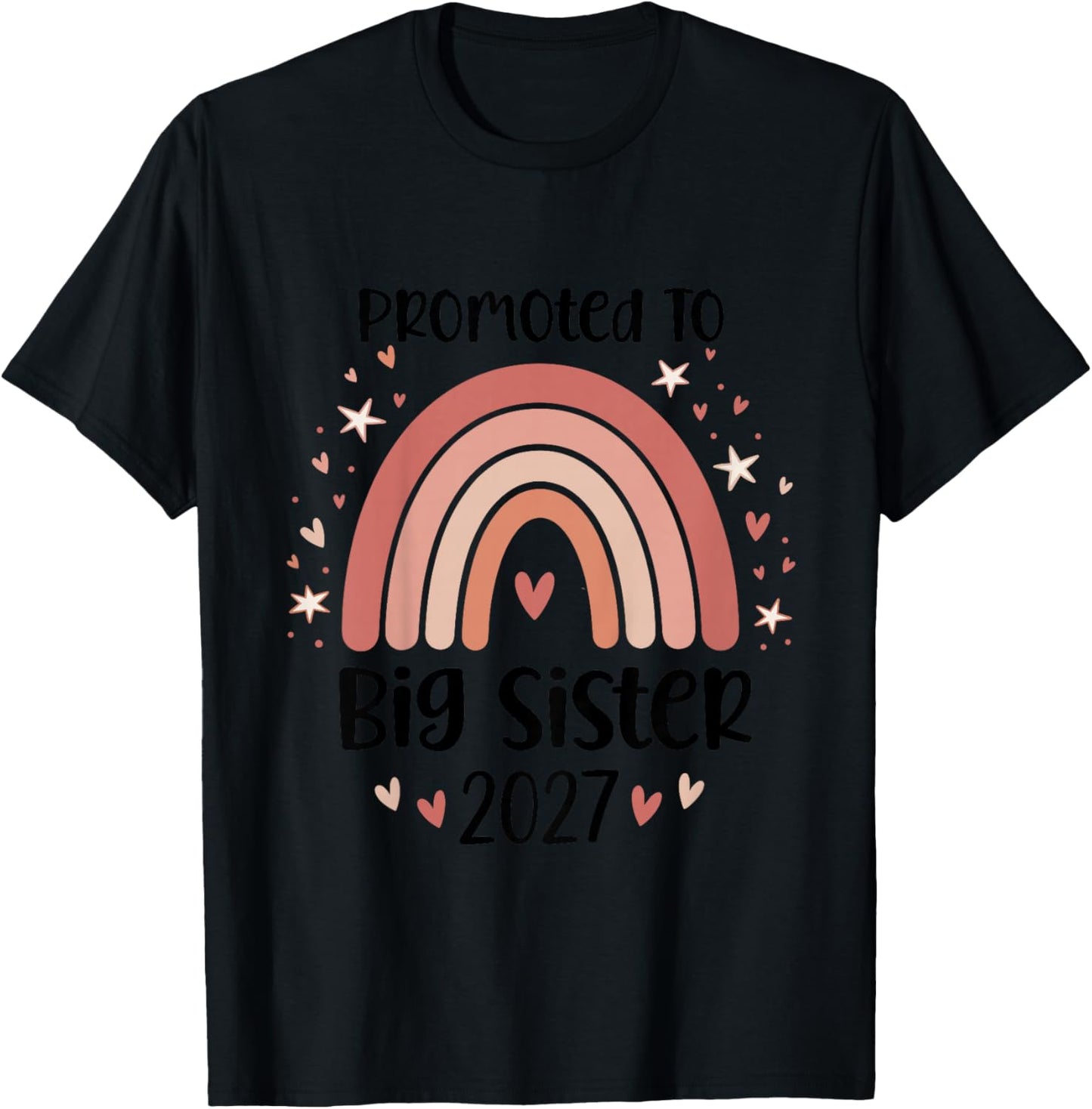 Promoted to Big Sister 2027 Announcement T-Shirt - T-Shirt | Black