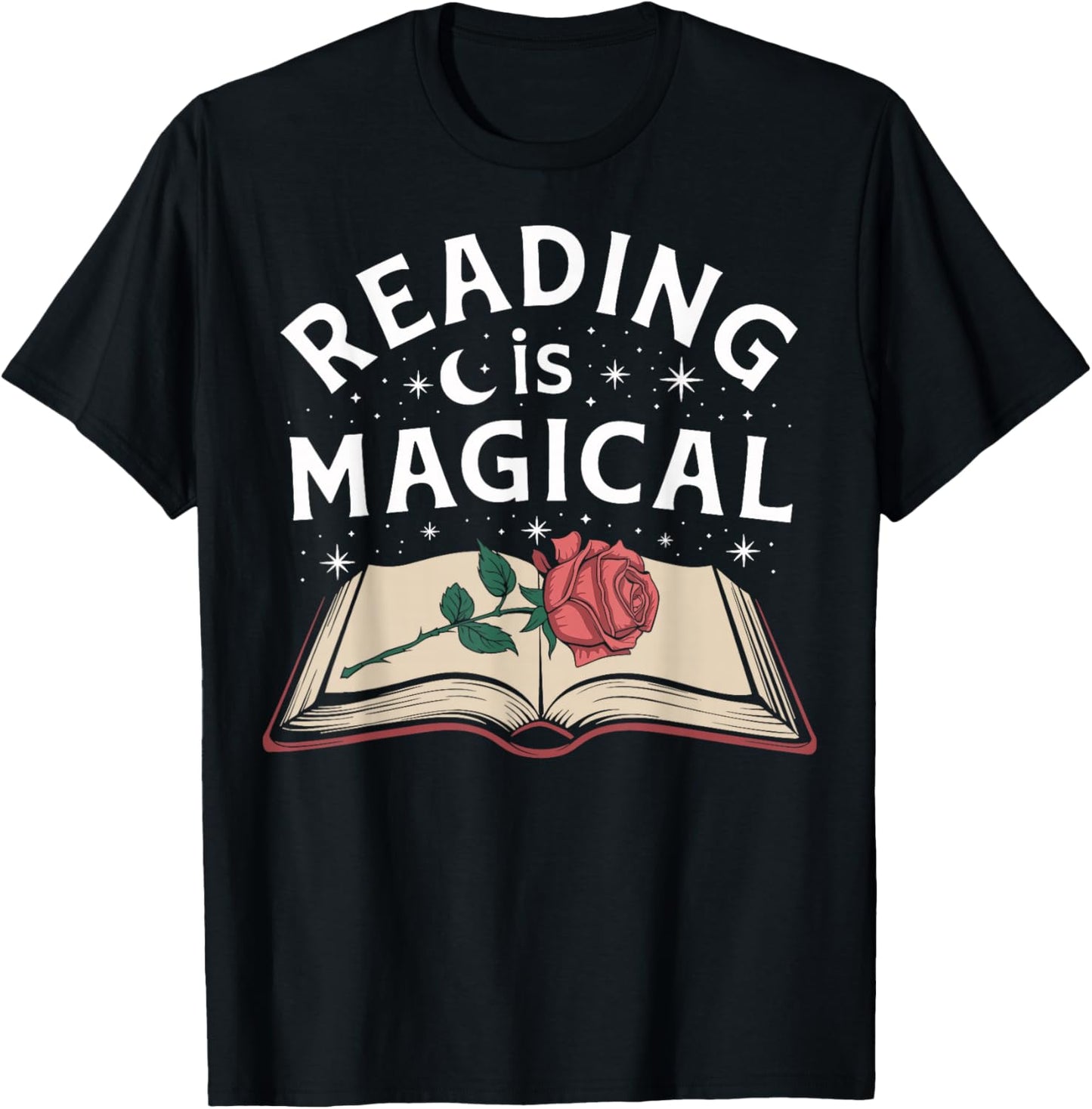 Reading Is Magical Book Lover Bookworm Librarian Library Day T-Shirt - T-Shirt | Black