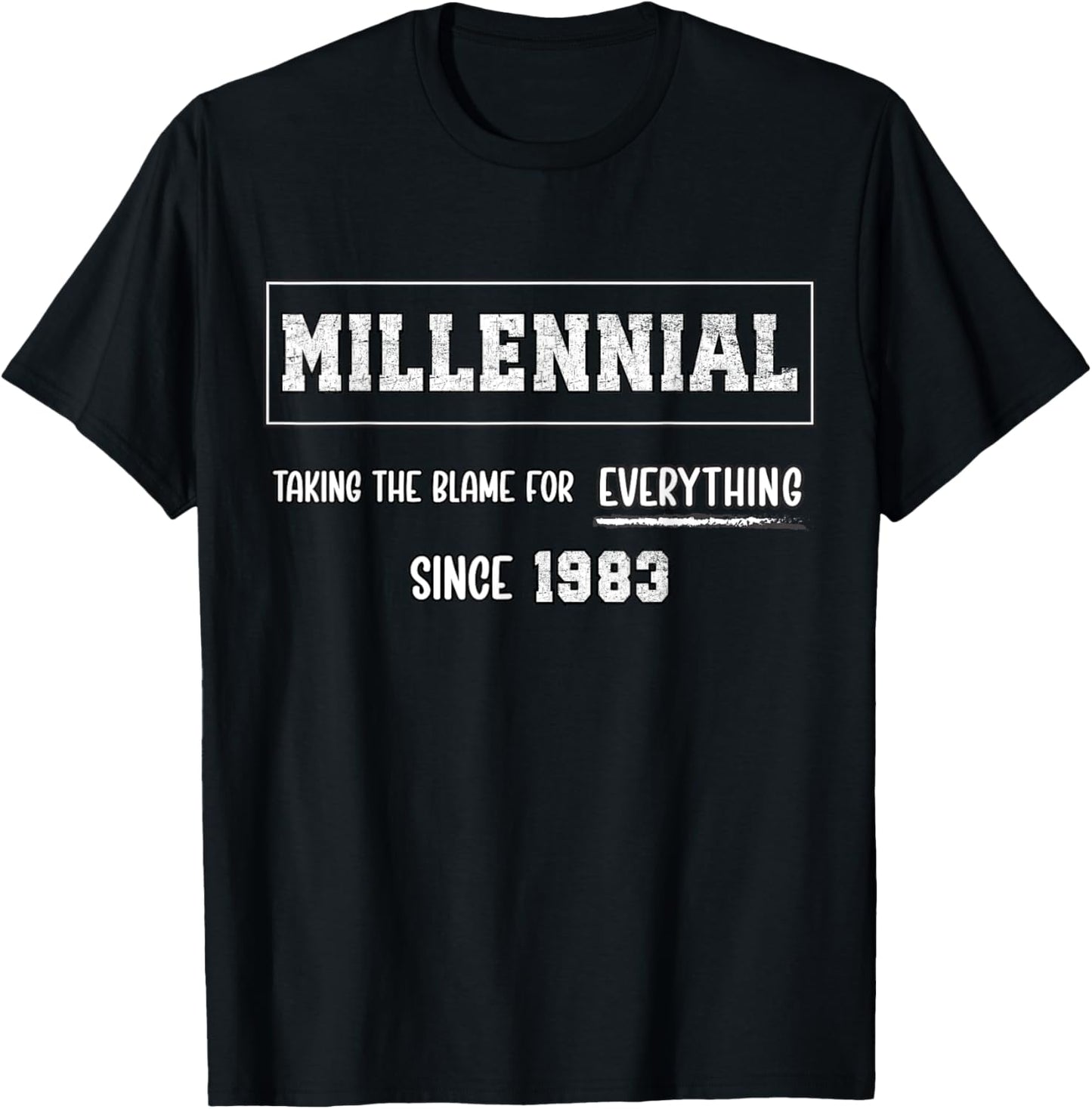 Funny Millennial 1983 Birth Year Humour Joke Generation Meme T-Shirt - T-Shirt | Black