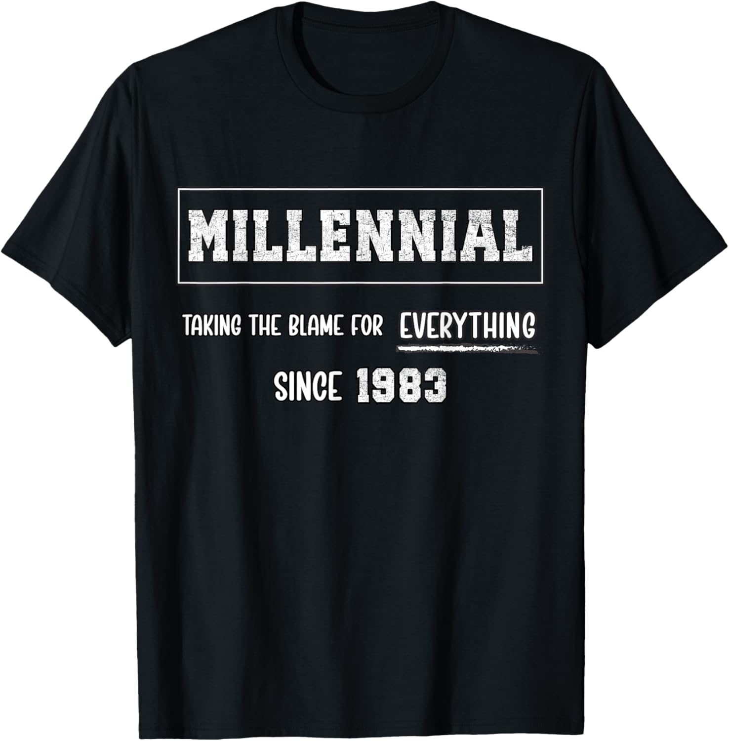 Funny Millennial 1983 Birth Year Humour Joke Generation Meme T-Shirt - T-Shirt | Black