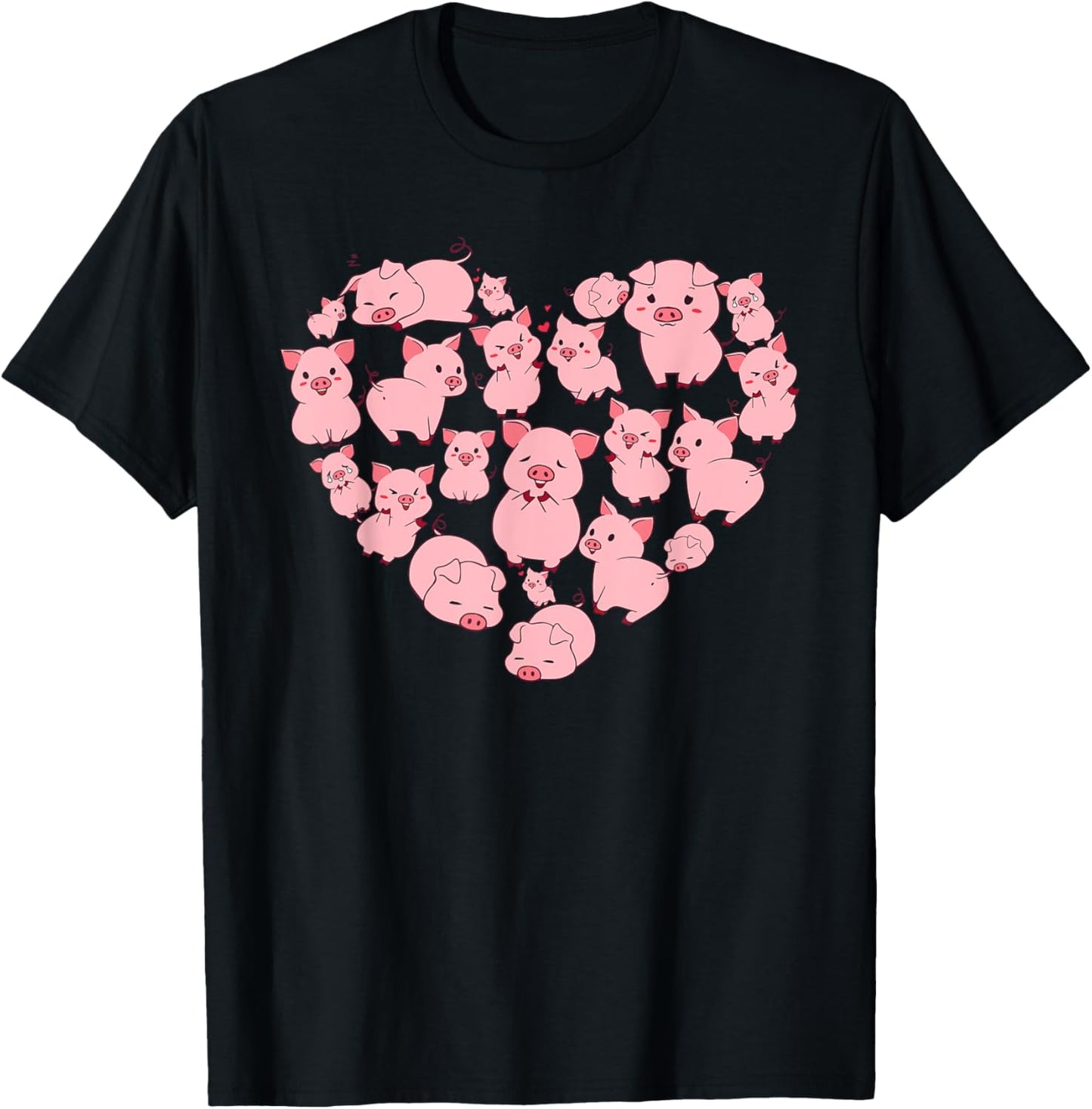 Cool Pig Art Girls Unique Pig Animal Pig Lover T-Shirt - T-Shirt | Black