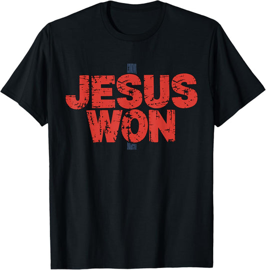 Jesus Won Christian Religious Faith T-Shirt - T-Shirt | Black