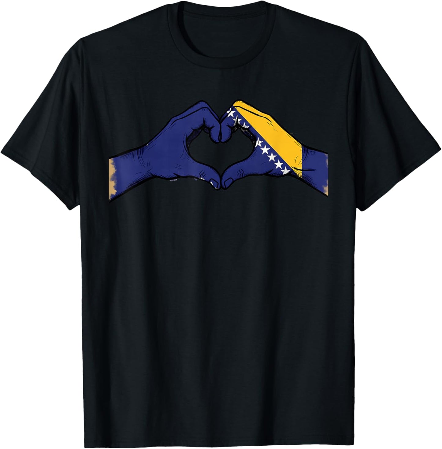 Bosnien und Herzegowina Flagge Bosnische Wurzeln T-Shirt - T-Shirt | Black