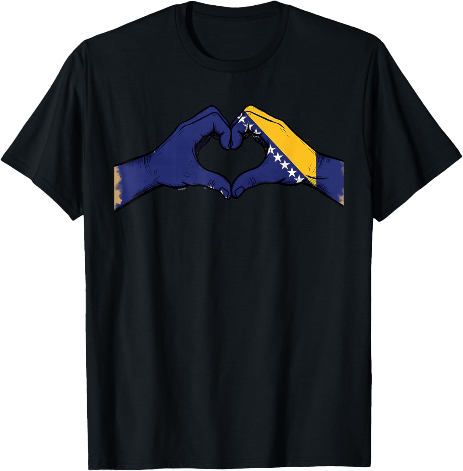 Bosnien und Herzegowina Flagge Bosnische Wurzeln T-Shirt - T-Shirt | Black