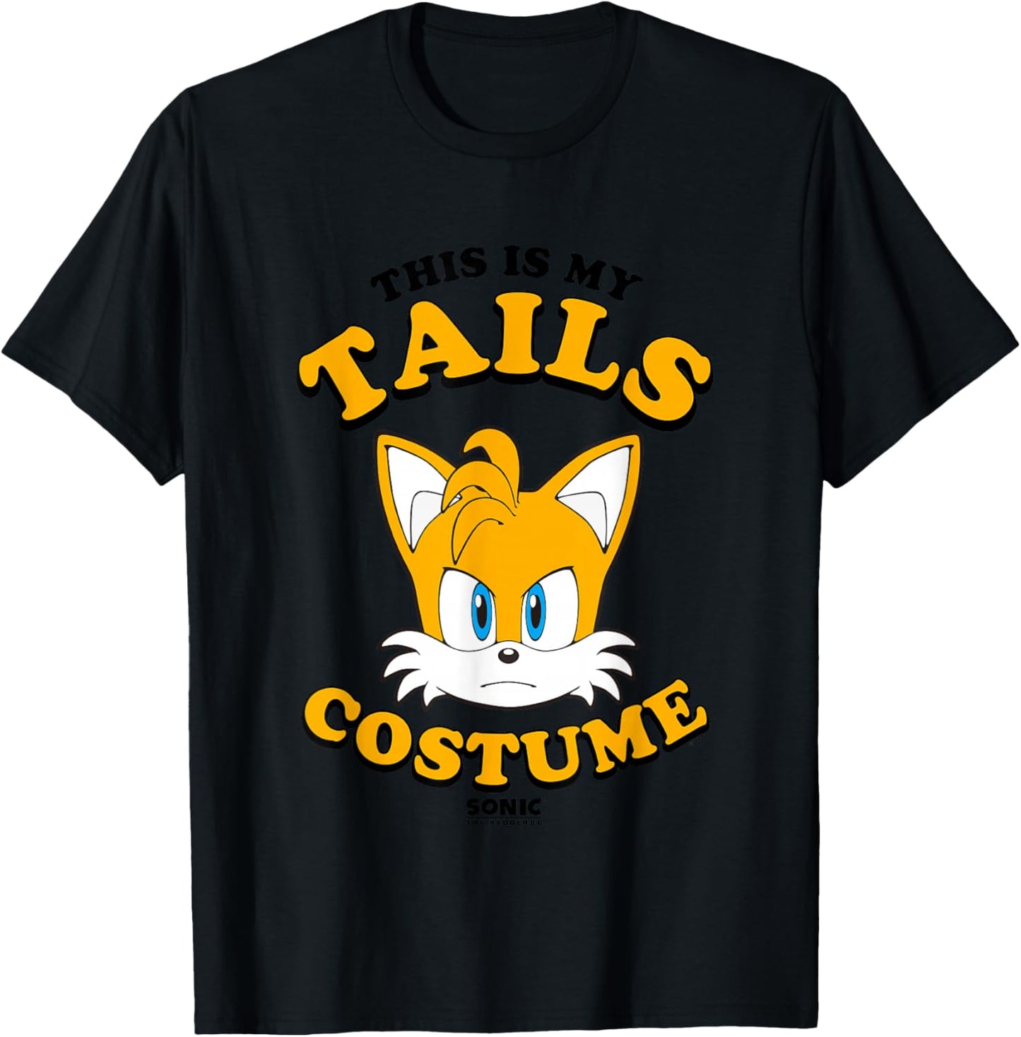 Sonic The Hedgehog Halloween This Is My Tails Costume T-Shirt - T-Shirt | Black