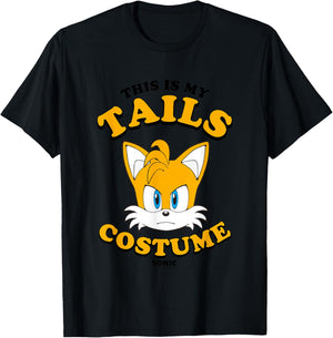 Sonic The Hedgehog Halloween This Is My Tails Costume T-Shirt - T-Shirt | Black