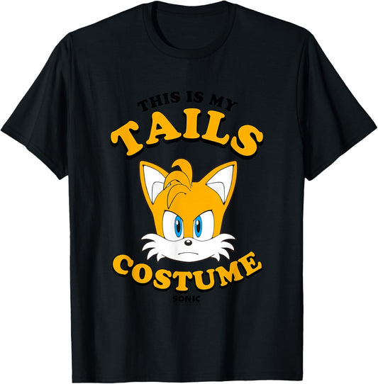 Sonic The Hedgehog Halloween This Is My Tails Costume T-Shirt - T-Shirt | Black