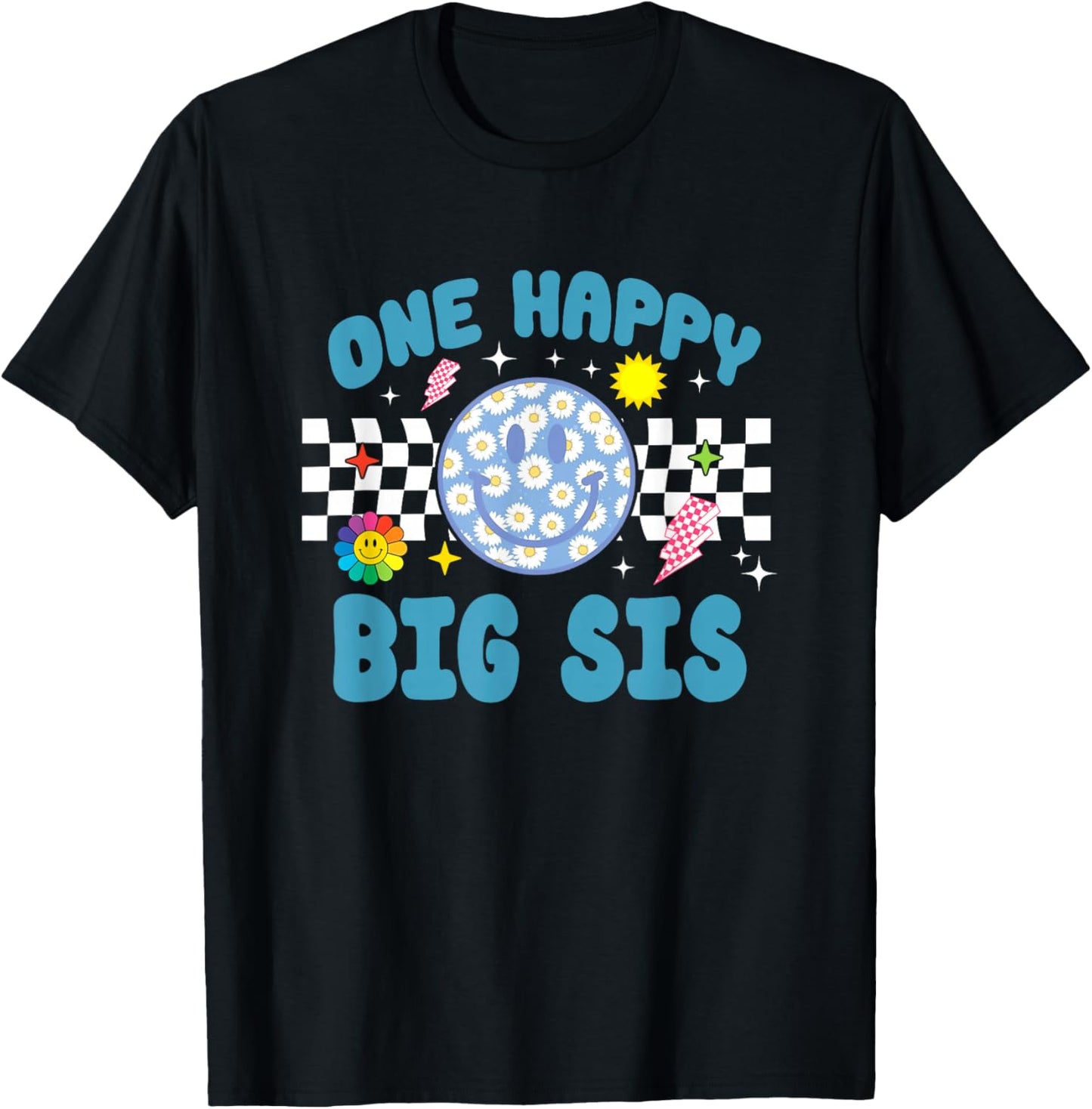 One Happy Dude Big Sis 1st Birthday Family Matching T-Shirt - T-Shirt | Black