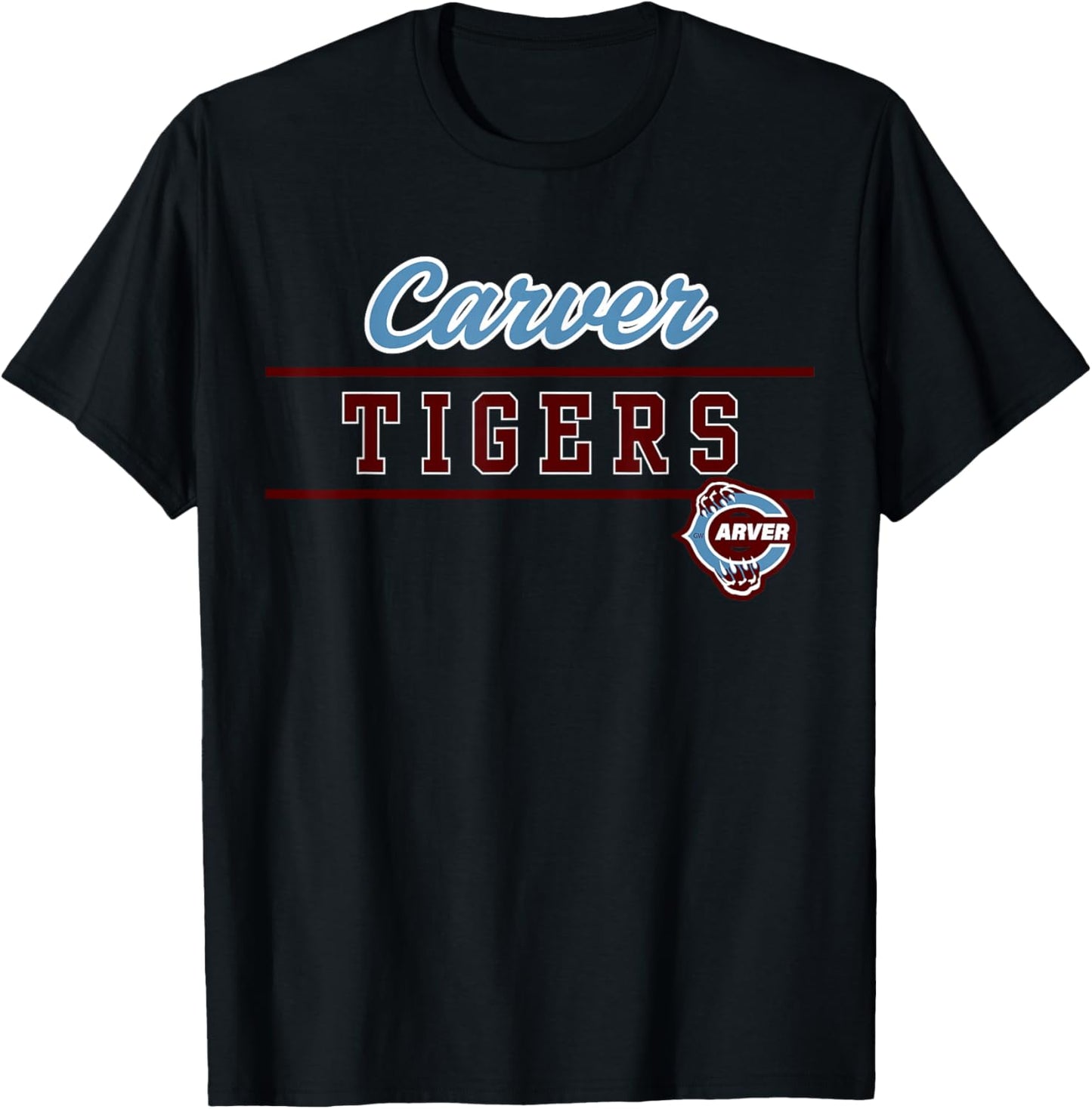 Carver High School Tigers Lined Up T-Shirt - T-Shirt | Black