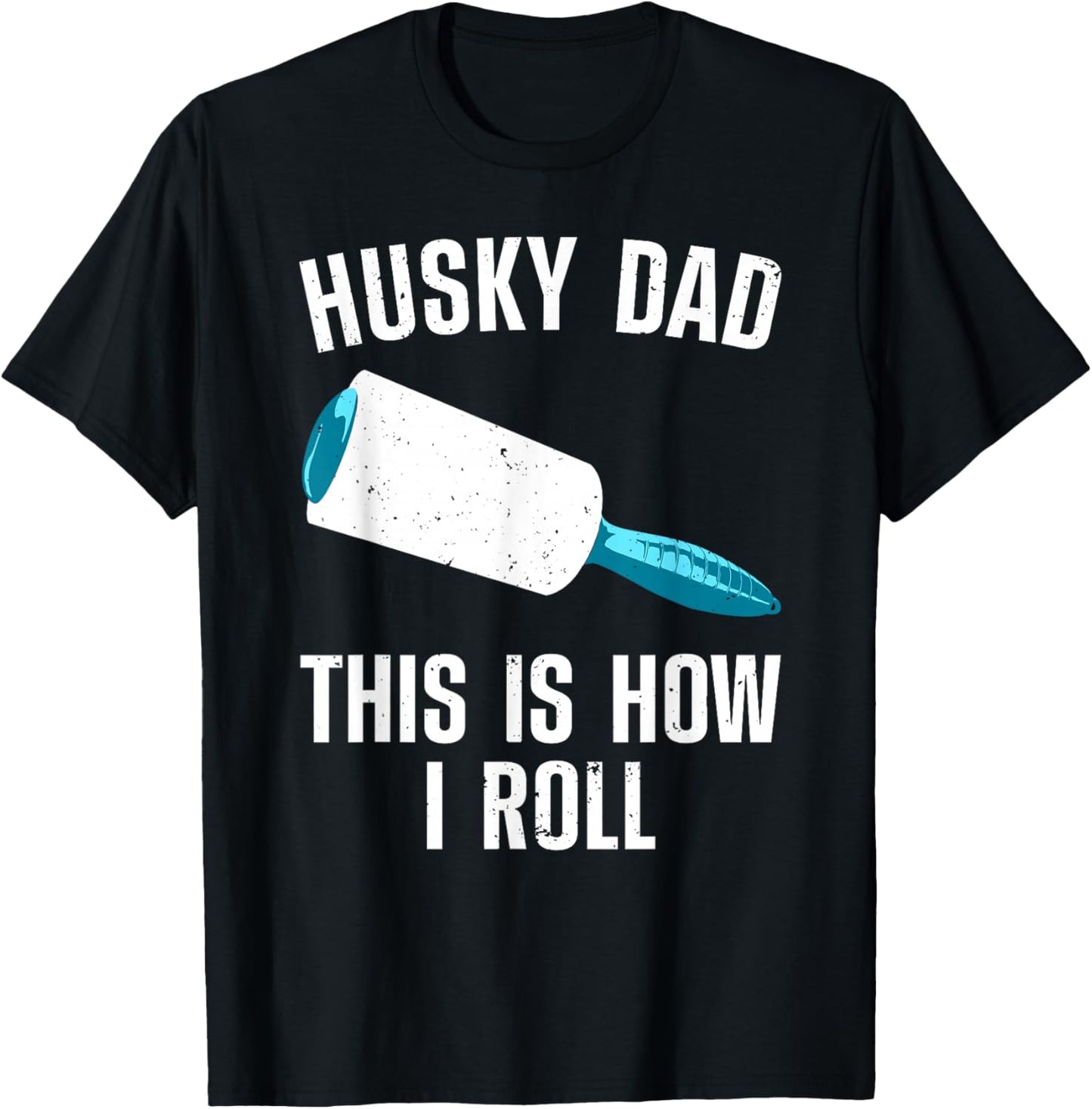 Husky Dad Art For Father Men Husky Lover Siberian Husky Dog T-Shirt - T-Shirt | Black