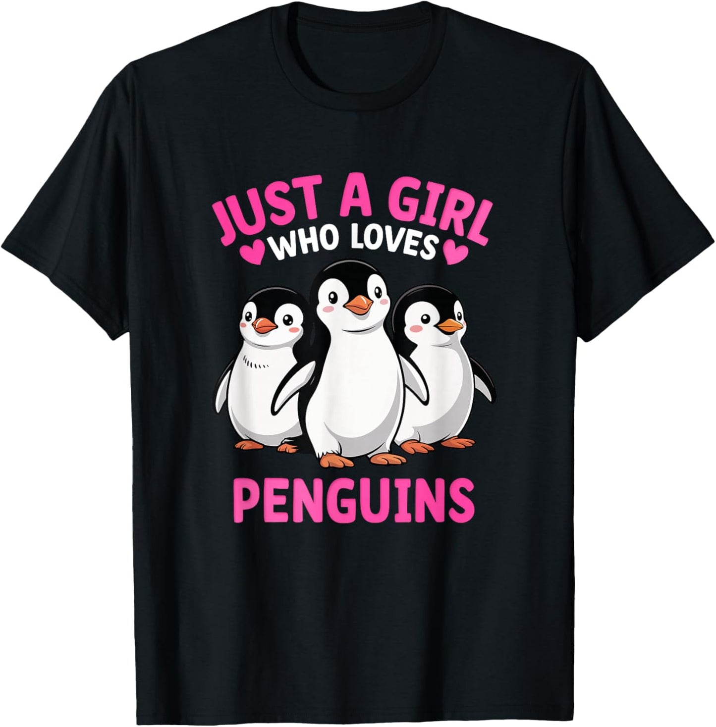 Funny Penguin Animal Just A Girl Who Loves Penguins T-Shirt - T-Shirt | Black