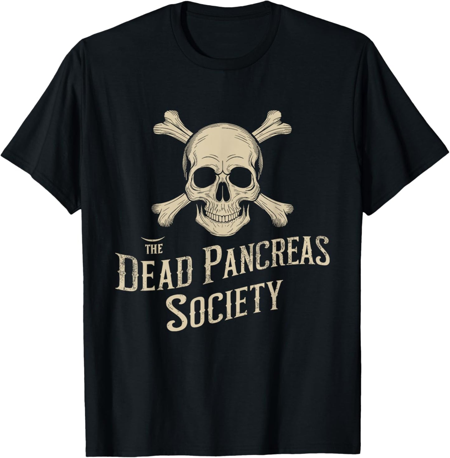 Dead Pancreas Society Skull Type 1 Diabetes T1D Awareness T-Shirt - T-Shirt | Black