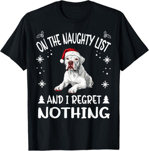 Cute Dogo Argentino Dog Christmas On The Naughty List and I Women T-Shirt - T-Shirt | Black