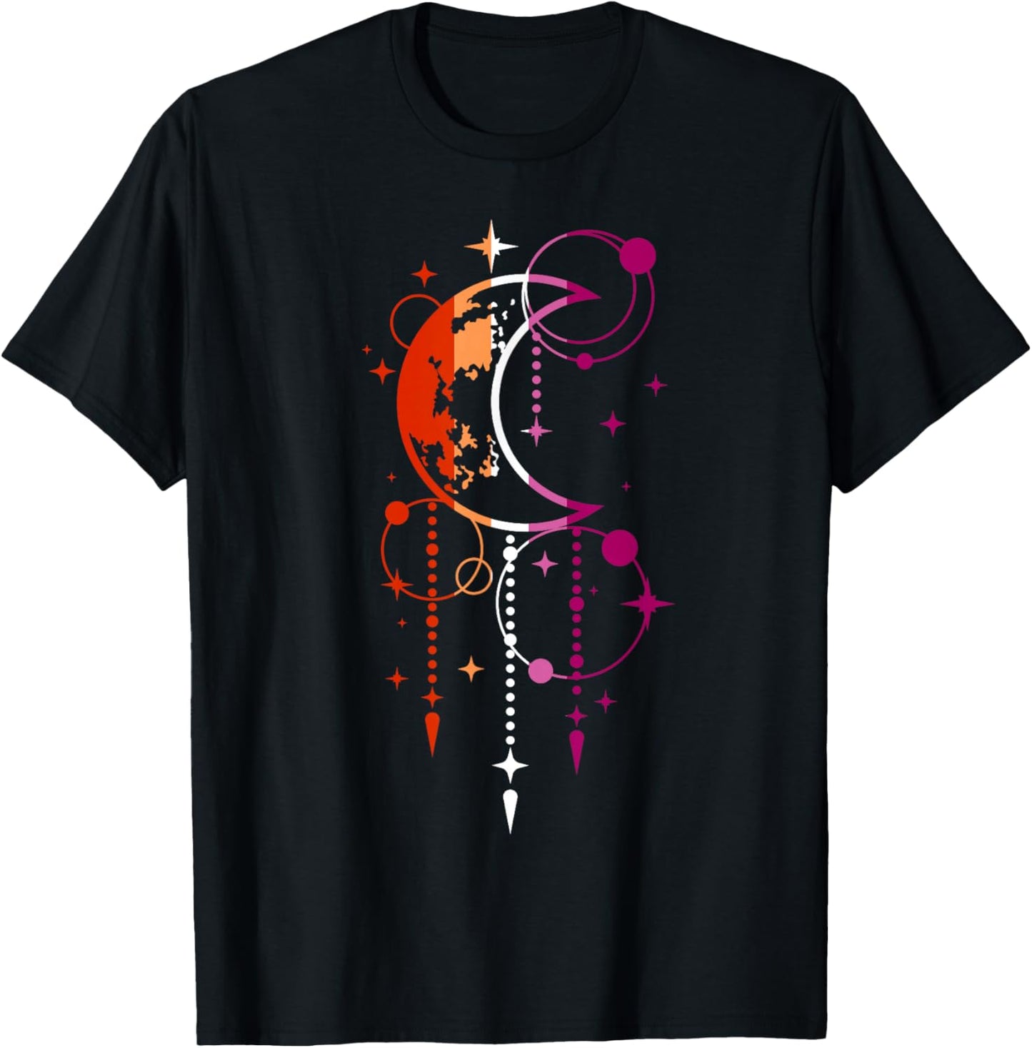 Cosmic Moon with Magical Lesbian Energy T-Shirt - T-Shirt | Black